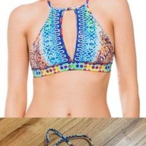 Nanette Lepore Tanzania Tile L Halter Bikini Top